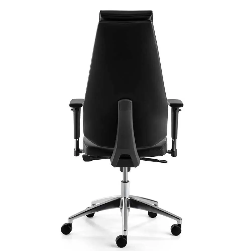 Wohnen Bürostühle*Leder Schreibtischstuhl in Schwarz - Bostaoro