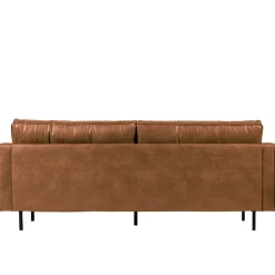 Wohnen Leder 3-Sitzer Couch in Braun Cognac - Eterna