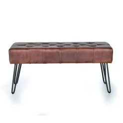Wohnen Küchenbänke|Esszimmerbänke*Lederbank mit Knopfheftungen - Nofre