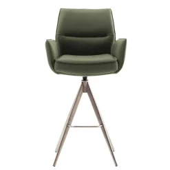 Wohnen Barhocker|Hocker*Leder-Barstühle mit Armlehnen - Asca (2er Set)