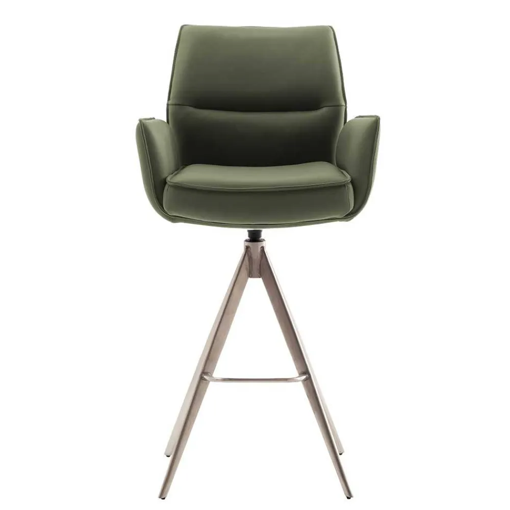 Wohnen Barhocker|Hocker*Leder-Barstühle mit Armlehnen - Asca (2er Set)