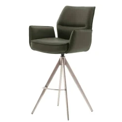 Wohnen Barhocker|Hocker*Leder-Barstühle mit Armlehnen - Asca (2er Set)