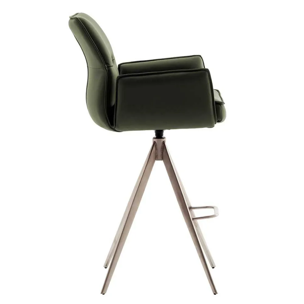 Wohnen Barhocker|Hocker*Leder-Barstühle mit Armlehnen - Asca (2er Set)