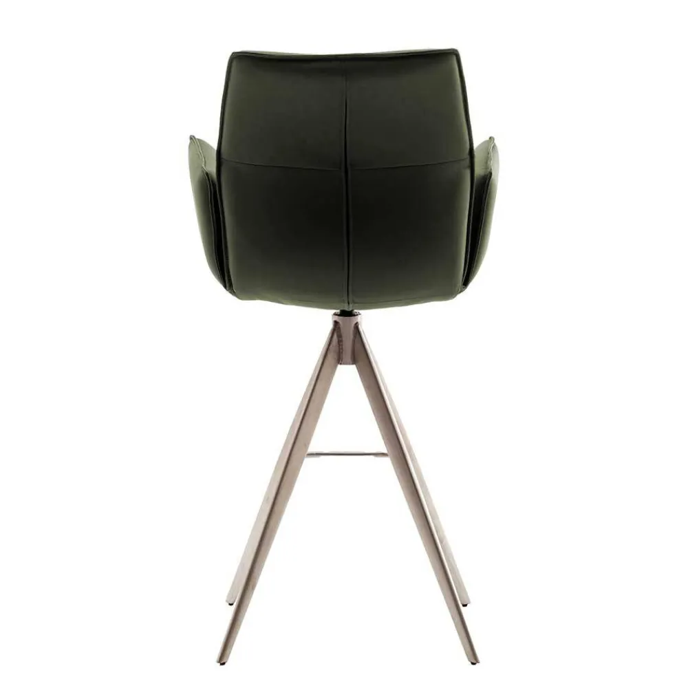 Wohnen Barhocker|Hocker*Leder-Barstühle mit Armlehnen - Asca (2er Set)