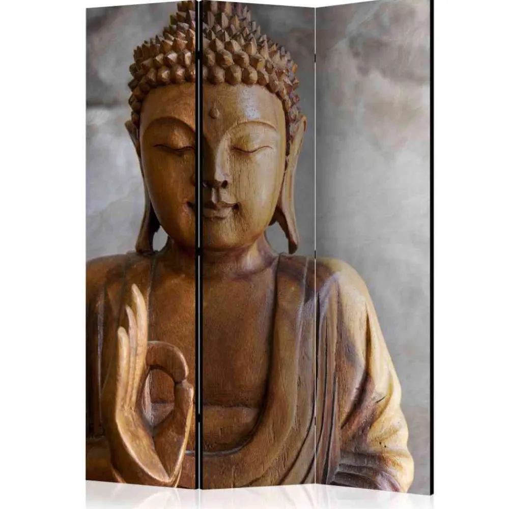 Wohnen Graue Möbel|Asiatische Möbel*Leinwand Foto Paravent mit Buddha - Peru