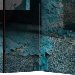 Wohnen Leinwand Paravent in Blau & Grau bedruckt - Hincomi