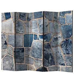 Wohnen Graue Möbel|Paravents*Leinwand Paravent in grauer Stein Mauer Optik - Tordino