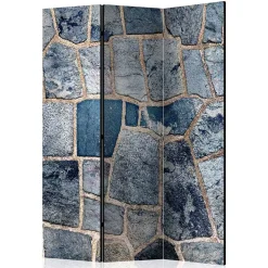 Wohnen Graue Möbel|Paravents*Leinwand Paravent in grauer Stein Mauer Optik - Tordino