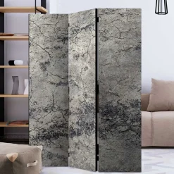 Wohnen Leinwand Paravent in Steinoptik Grau - Contessa