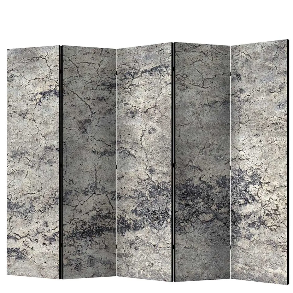 Wohnen Leinwand Paravent in Steinoptik Grau - Contessa