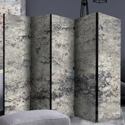 Wohnen Leinwand Paravent in Steinoptik Grau - Contessa