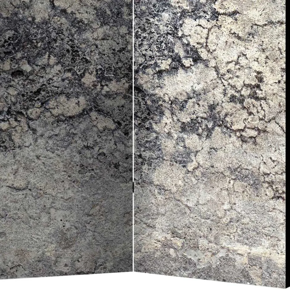 Wohnen Leinwand Paravent in Steinoptik Grau - Contessa