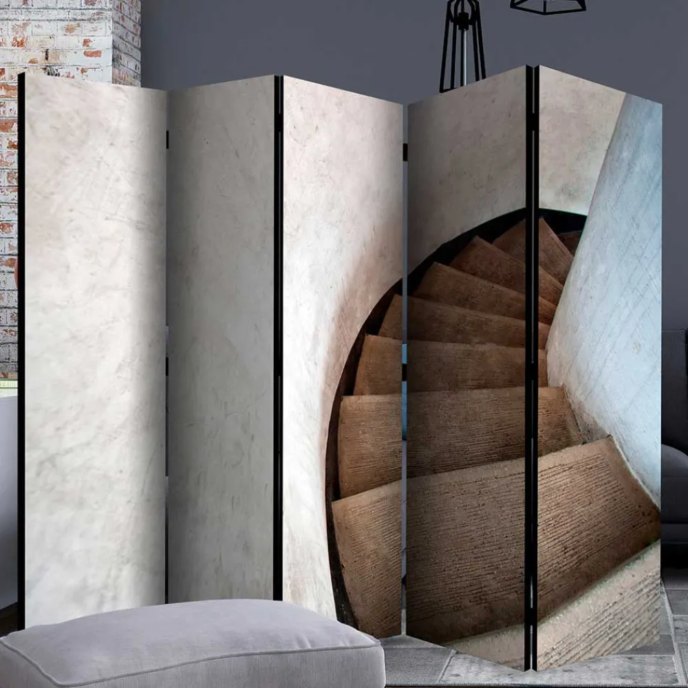 Wohnen Leinwand Paravent mit Foto Wendeltreppe - Segrino