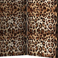 Wohnen Kinder-Paravents*Leinwand Raumteiler mit Leopardenmuster - Castillo