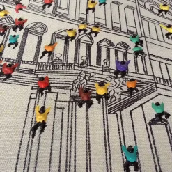 Wohnen Leinwandbild mit Gebäuden und Menschen - Onesty