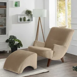 Wohnen Lesesessel in Beige und Nussbaum - Ulada I