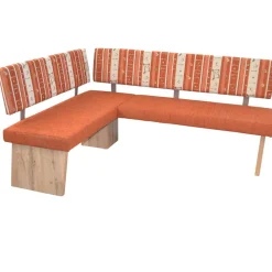 Wohnen L-Form Eckbank in Orange und Eiche Natur - Cheze