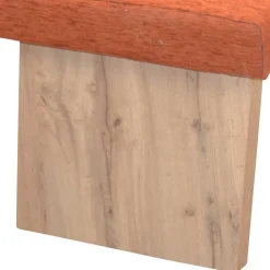 Wohnen L-Form Eckbank in Orange und Eiche Natur - Cheze