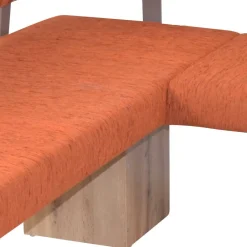 Wohnen L-Form Eckbank in Orange und Eiche Natur - Cheze