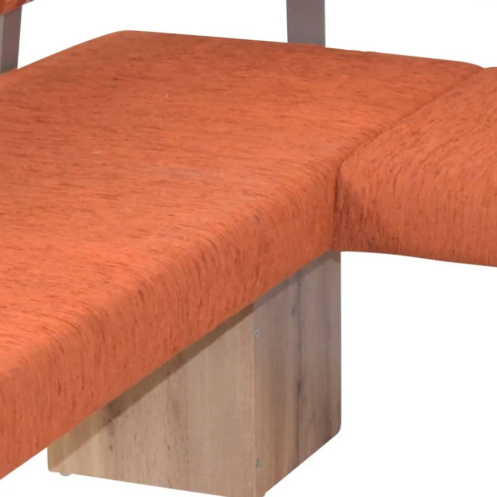 Wohnen L-Form Eckbank in Orange und Eiche Natur - Cheze