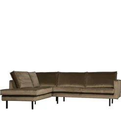 Wohnen L-Form Wohnzimmer Sofa in Taupe Samt - Museo