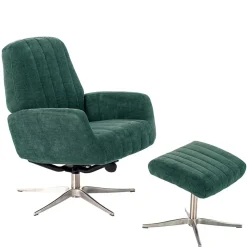 Wohnen Sessel & Hocker|Retro Möbel*Liegesessel & Hocker in Petrol Blau - Arizona (zweiteilig)