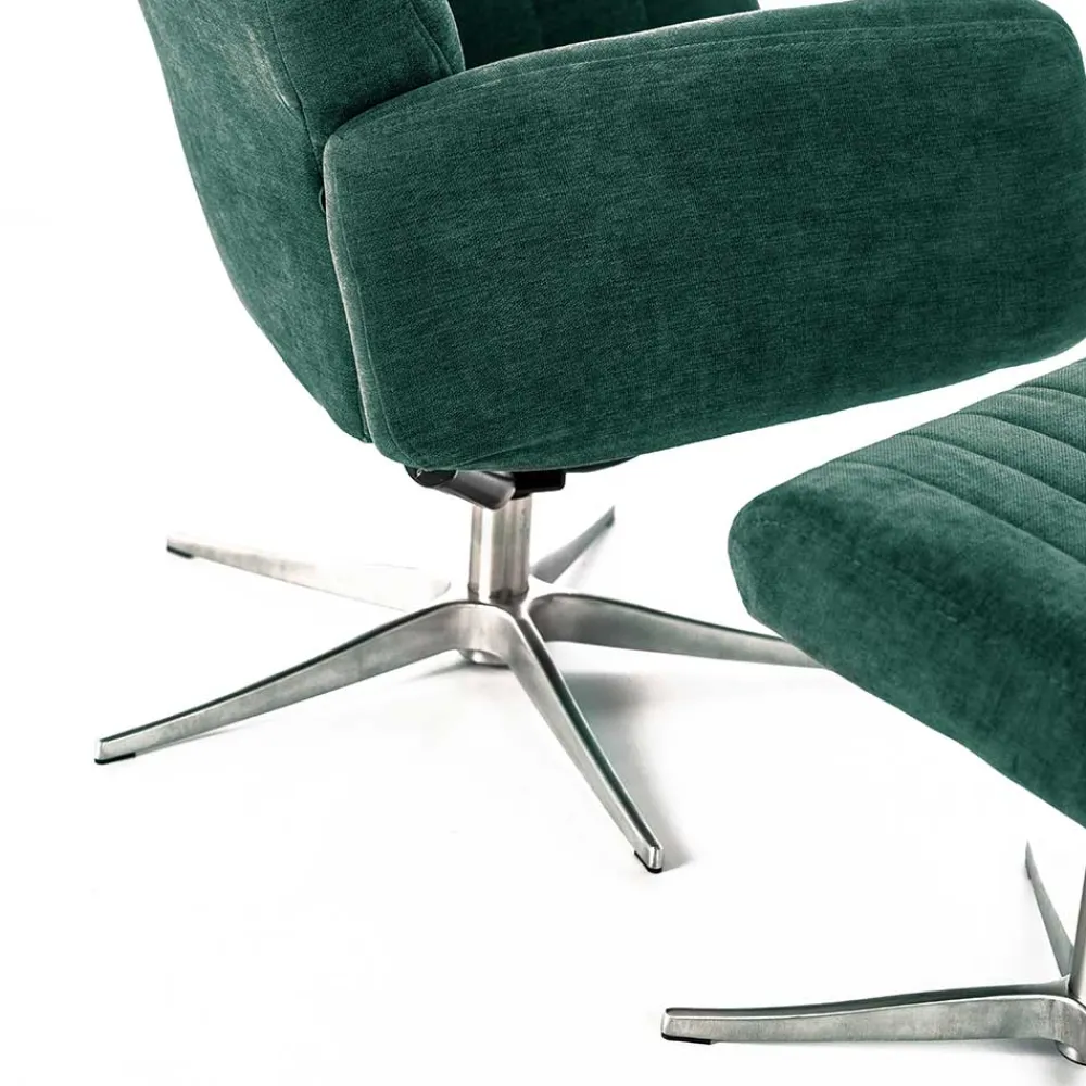 Wohnen Sessel & Hocker|Retro Möbel*Liegesessel & Hocker in Petrol Blau - Arizona (zweiteilig)