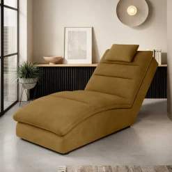 Wohnen Liegesessel in Senfgelb Samt - Pedder