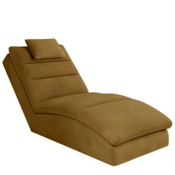 Wohnen Liegesessel in Senfgelb Samt - Pedder