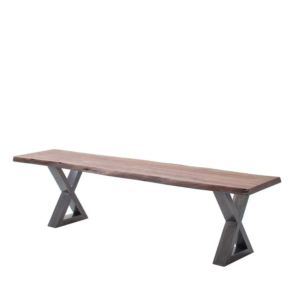 Wohnen Live Edge Esszimmerbank in Walnuss Braun - Cary