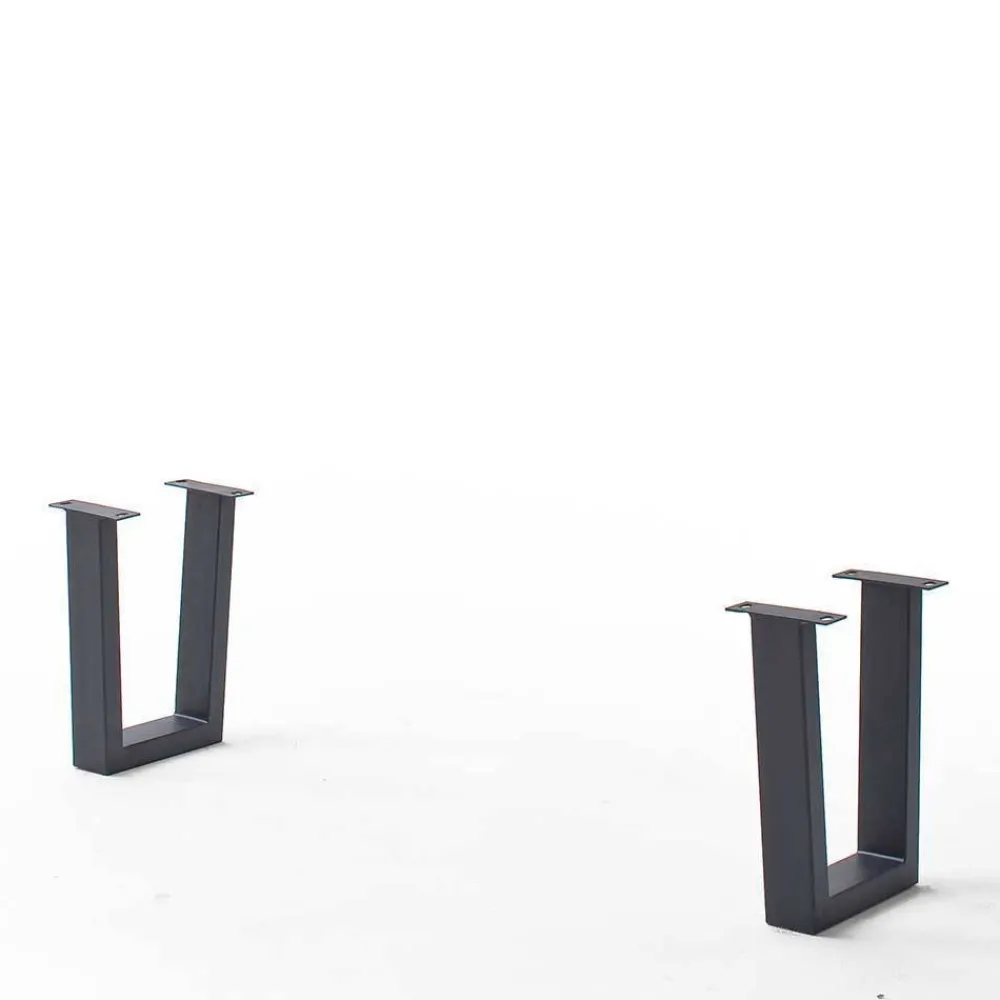 Wohnen Metall-Gartenmöbel|Gartenbänke*Live Edge Esszimmerbank mit Trapezbeinen - Malinsia