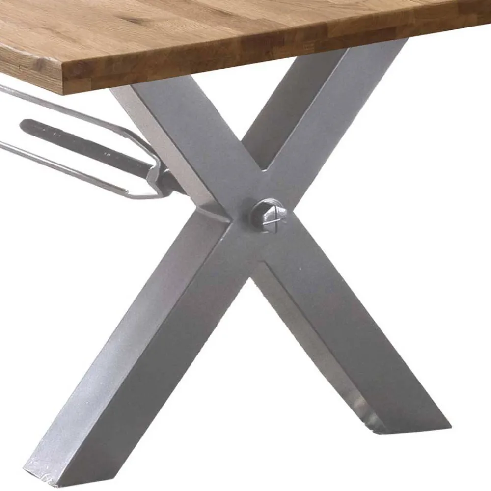 Wohnen Living Edge Wildeiche Tisch mit X Füßen - Gastruna