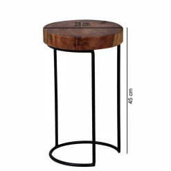 Wohnen Massivholzmöbel|Küchentische*Loft Design Beistelltischchen Bebevos rustikal