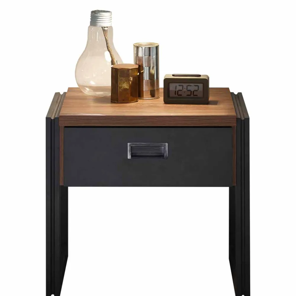 Wohnen Loft Design Nachttisch Rompira mit Schublade