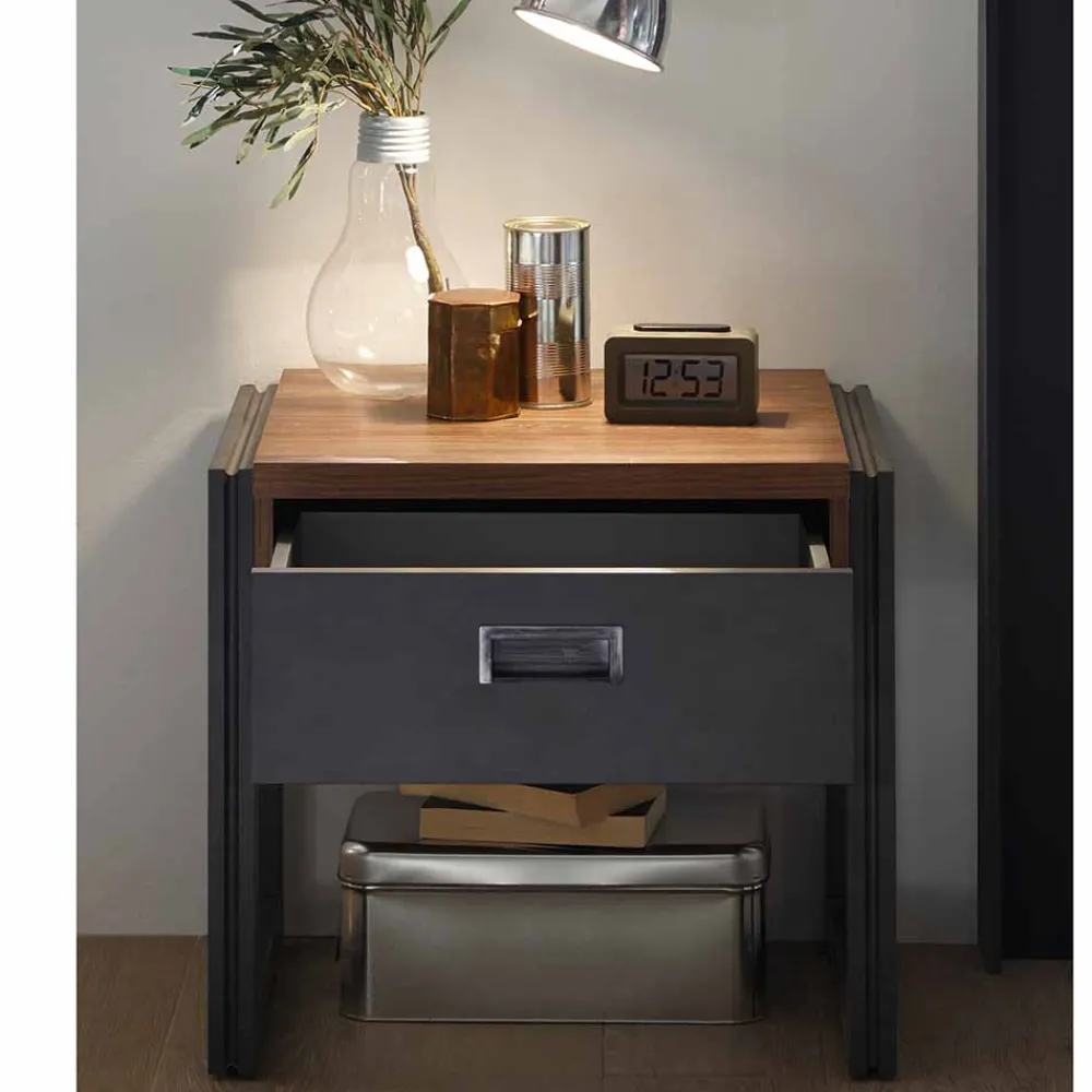 Wohnen Loft Design Nachttisch Rompira mit Schublade