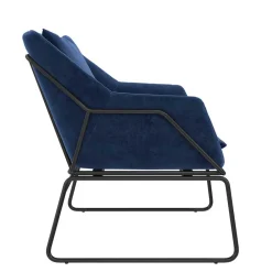 Wohnen Loft Designsessel in Blau Samt - Circlefun