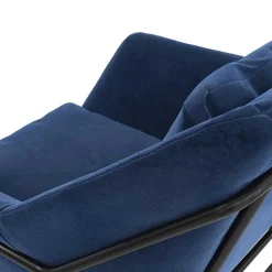 Wohnen Loft Designsessel in Blau Samt - Circlefun