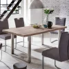 Wohnen Massivholzmöbel|Esszimmertische*Loft Designtisch Deluiga mit Edelstahl Gestell