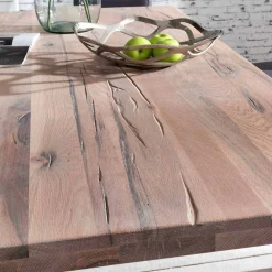 Wohnen Massivholzmöbel|Esszimmertische*Loft Designtisch Deluiga mit Edelstahl Gestell