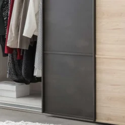 Wohnen Loft Doppelbett & Schwebetüren Schrank - Licruva (vierteilig)