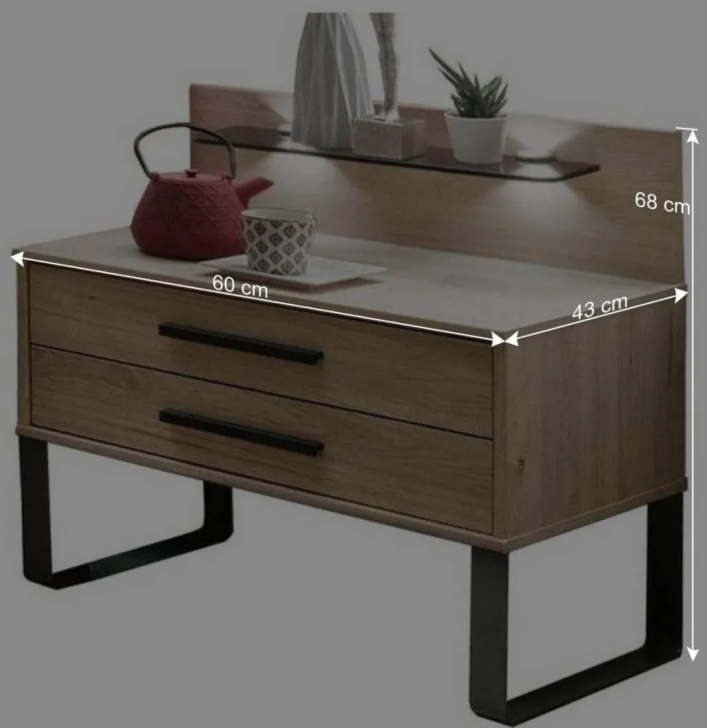 Wohnen Loft Doppelbett & Schwebetüren Schrank - Licruva (vierteilig)
