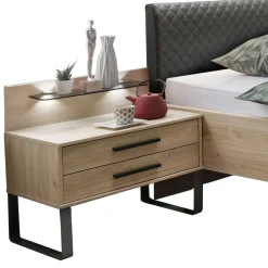 Wohnen Loft Doppelbett & Schwebetüren Schrank - Licruva (vierteilig)