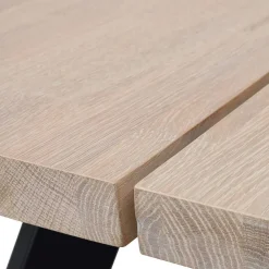 Wohnen Loft Esstischgruppe mit Eiche White Wash Tisch Pulva & 6 Schalenstühlen (siebenteilig)