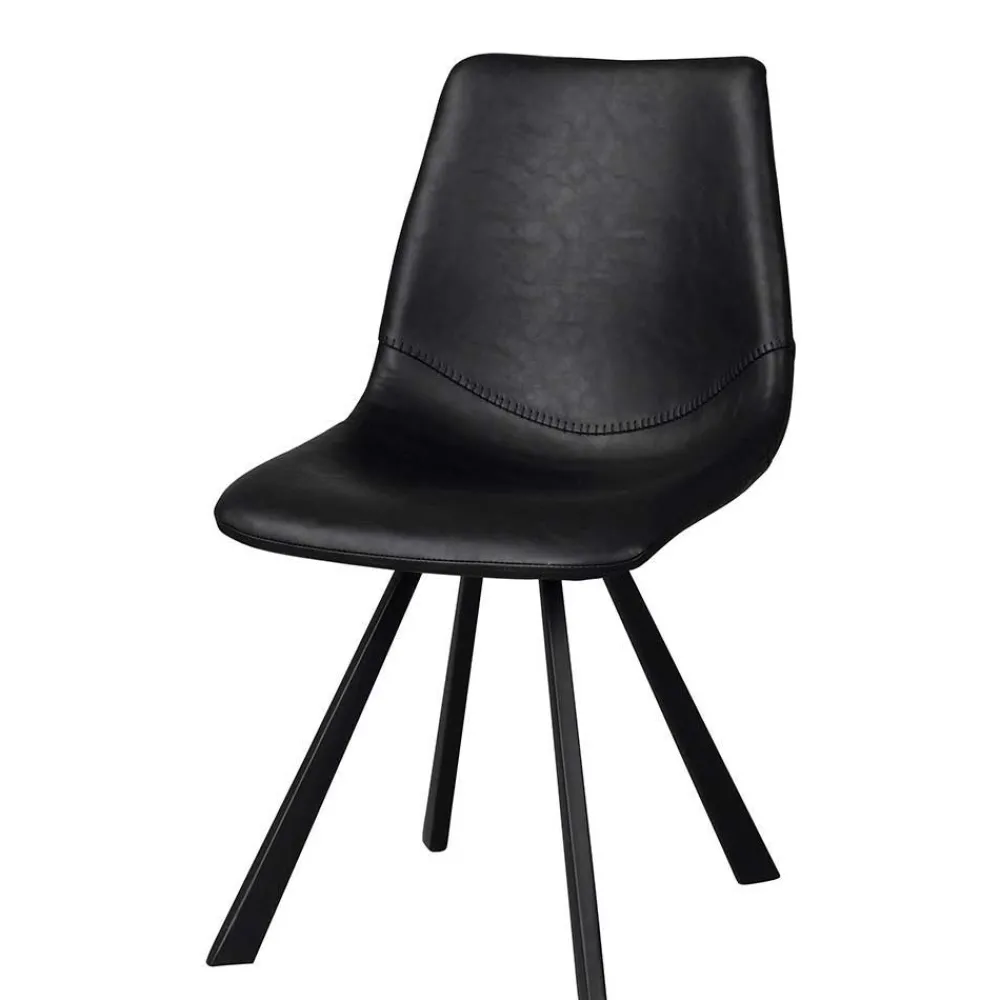 Wohnen Loft Esstischgruppe mit Eiche White Wash Tisch Pulva & 6 Schalenstühlen (siebenteilig)