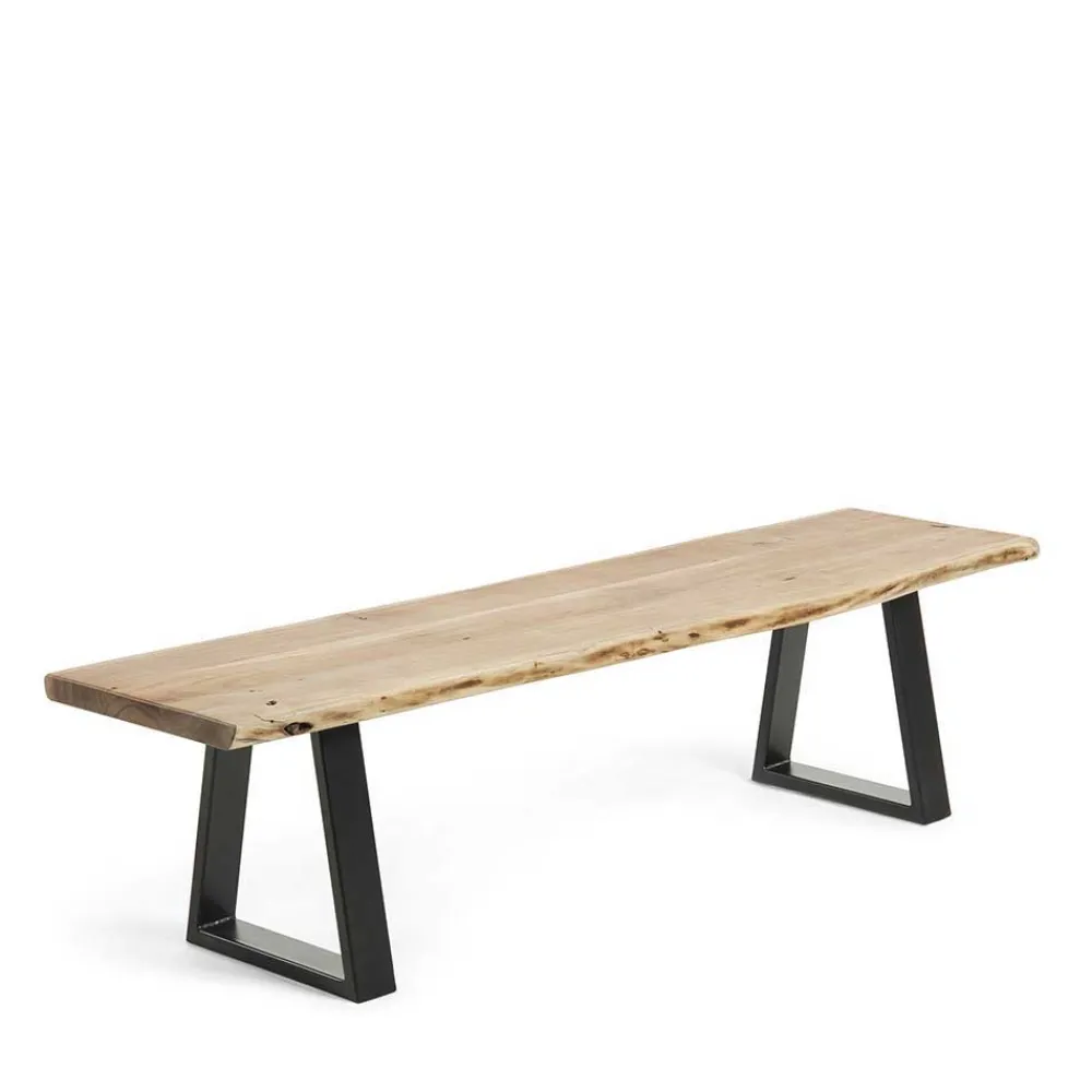 Wohnen Loft Esszimmer Bank ohne Lehne Dumassa mit Baumkante Akazie