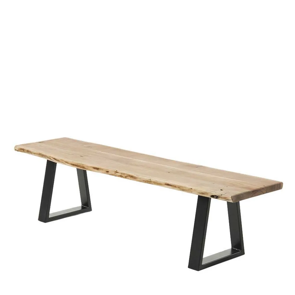 Wohnen Loft Esszimmer Bank ohne Lehne Dumassa mit Baumkante Akazie