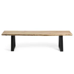 Wohnen Loft Esszimmer Bank ohne Lehne Dumassa mit Baumkante Akazie