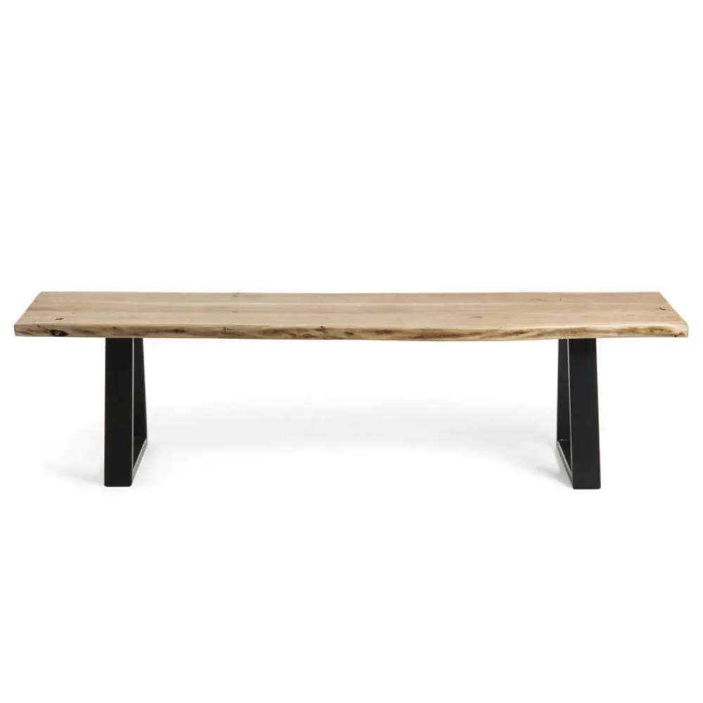 Wohnen Loft Esszimmer Bank ohne Lehne Dumassa mit Baumkante Akazie