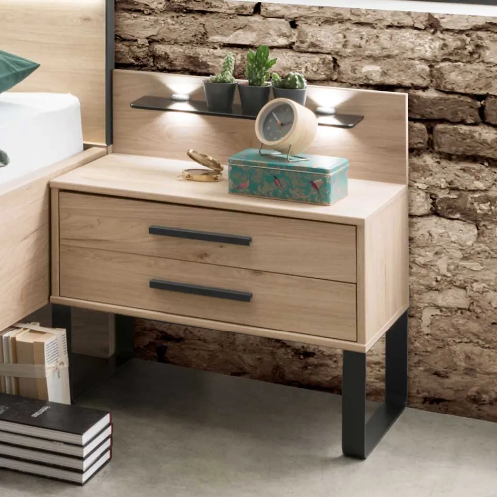 Wohnen Nachttische|Sideboards & Kommoden*Loft Nachttisch mit Bügelfüßen - Licruva