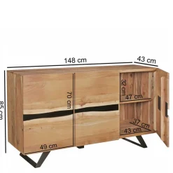 Wohnen Sideboards & Kommoden|Sideboards & Kommoden*Loft Style Sideboard Draguno aus Akazie massiv